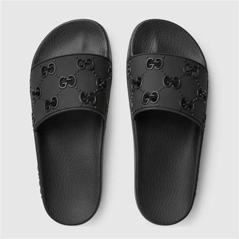 gucci rubber slides women